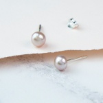 Pale Pink Freshwater Pearl Stud Earrings by Peace Of Mind
